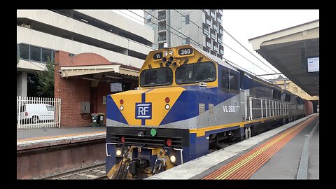 Maryvale paper freight train passing though South Yarra station