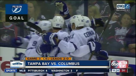 Columbus Blue Jackets move to the brink of sweeping Tampa Bay Lightning