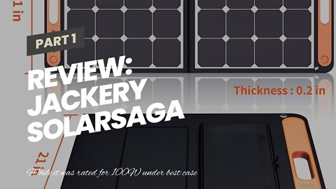 Review: Jackery SolarSaga 100W Portable Solar Panel for Explorer 240/300/500/1000/1500 Power St...