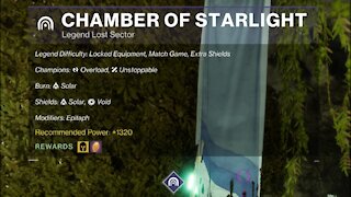 Destiny 2, Legend Lost Sector, Chamber of Starlight on the Dreaming City 11-21-21