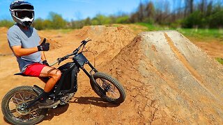 Building Sur Ron X E-BIKE Dirt Jumps!!!!