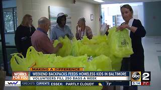 Weekend Backpacks provides meals for homeless kids in Baltimore City Schools