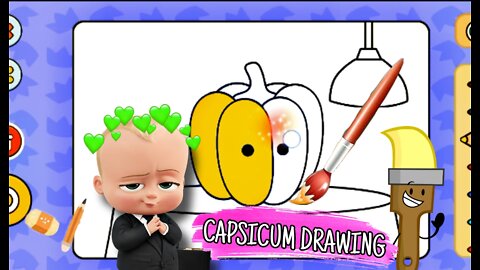 How to draw a capsicum|easy step by step drawings|#drawingboy