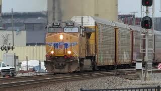 Union Pacific Power on Norfolk Southern Autorack Train from Fostoria, Ohio September 1, 2020