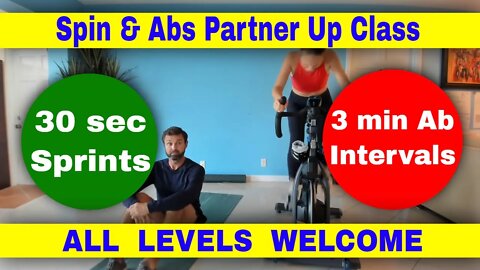Spin Class - 26 Minute HIIT Indoor Cycling Workout PLUS Ab Routine @ Home Partner Series #2