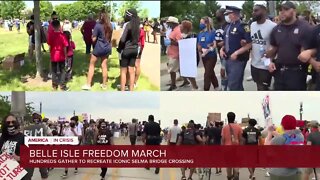 Hundreds participate in 'Freedom March' to Belle Isle