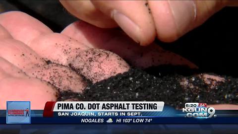 Pima County DOT's real life pavement testing area