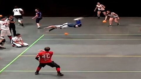 Double dodge at the 2014 Dodgeball World Championship