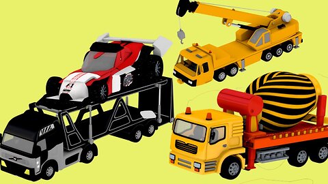 Kids Toys Car, Truck Excavator Crane Accident with Snake and Champazee