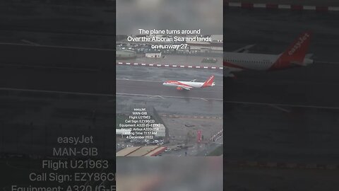 Manchester Flight Performs Go Around at Gibraltar; then Lands #shorts