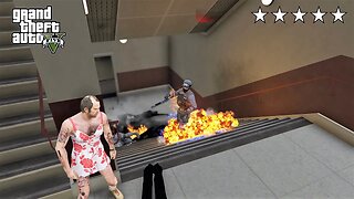 GTA 5 - Trevor's FIVE STAR COP BATTLE At The Airport (GTA V Funny Moments)