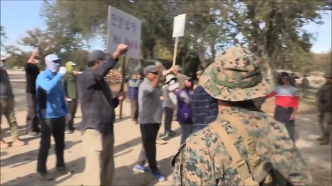 U.S. Marines React to a Simulated Protest - Steel Knight 22