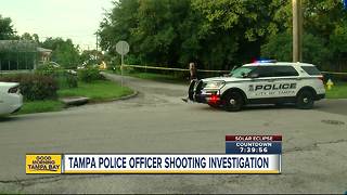 Tampa police investigators on scene of officer involved shooting