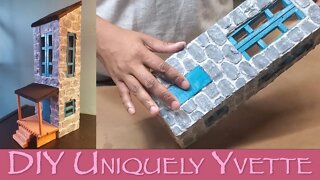 Crafts: Miniature House | Faux Stone From Cardboard