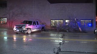 Truck crashes into library