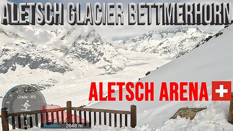 [4K] Skiing Aletsch Arena, Aletsch Glacier Bettmerhorn View Point, Wallis Switzerland, GoPro HERO11