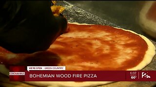 Bohemian Wood Fire Pizza Cooking for Customers