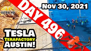 Tesla Gigafactory Austin 4K Day 496 - 11/30/21 - Tesla TX - MASSIVE CONCRETE POURING AT GIGA TEXAS!