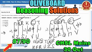 87/90🔥 Reasoning Solutions SSC CHSL Tier 2 Oliveboard 30 Oct | MEWS Maths #ssc #oliveboard #cgl2023