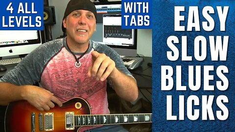 Easy Slow Blues Licks Guitar Lesson with TABS - for all Level Players