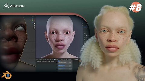 creating the Albino Character using Blender- 3D Timelapse part 8