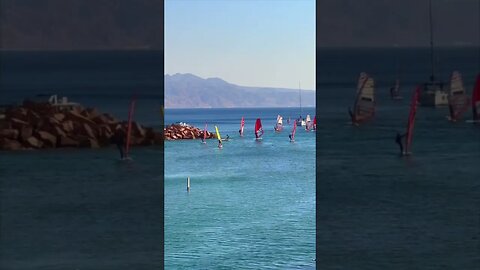 Passing by Windsurfers on the Gulf of Aqaba | 🎧Too Many Simultaneous Dimensions by Pamela Storch