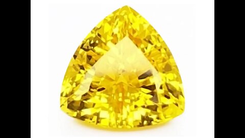 Chatham Trillion Yellow Sapphire: Lab-grown trillion yellow sapphires, medium tone