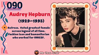 Audrey Hepburn (1929–1993)| TOP 150 Women That CHANGED THE WORLD | Short Biography