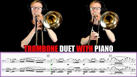 Leo Delibes "Flower Duet" 2 TROMBONES & PIANO. Sheet Music Play Along!