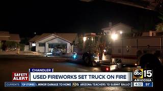 Fireworks set truck on fire in Chandler