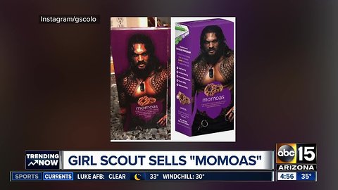Girl Scout puts Jason Momoa on Samoas boxes