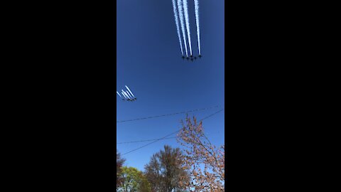 Blue Angels & Thunderbirds fly over Long Island for frontline workers