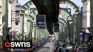 This German city is home to one of the world's most unusual upside-down "flying" train line