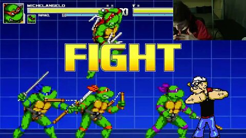 Teenage Mutant Ninja Turtles Characters (Leonardo And Raphael) VS Popeye In An Epic Battle In MUGEN