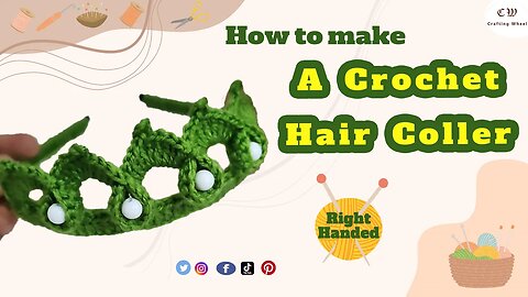 How to make a crochet Hair Collar ( Right Handed )