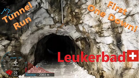 [4K] Skiing Leukerbad, Tunnel Run Top to Bottom - First One Down, Wallis Switzerland, GoPro HERO10