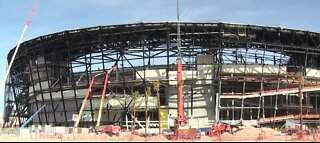 Crews install doors at Allegiant Stadium