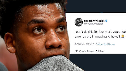Hassan Whiteside Trolled For Tweeting & Denying That He Said "F America Bro, I'm Moving To Hawaii"