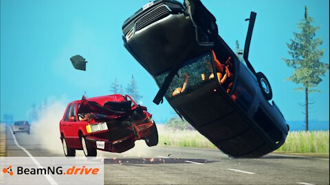 BeamNG.drive - Fatal Overtaking Car Crashes #1 | CrashCamTV Gameplay