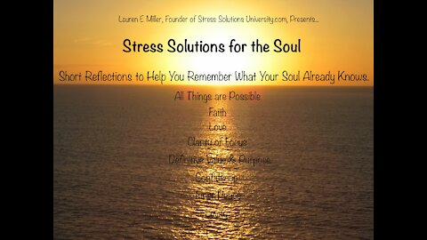 Stress Solutions for the Soul: Day 1