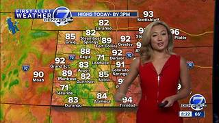 Some near-record highs in Denver on Saturday, with thunderstorms by Memorial Day