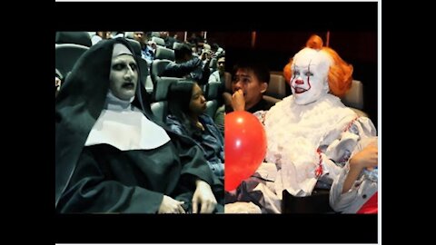 yt1s.com - FUNNIEST Scare Pranks COMPILATION Pennywise VS Valak Whos Scarier