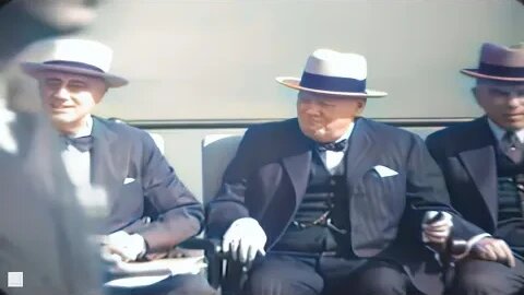 1944: Second Quebec Conference about World War 2 colorized by AI technology 2K 60fps