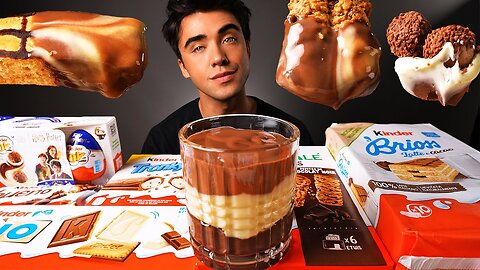 ASMR KINDER CHOCOLATE PARTY Kinder Joy, Kinder Bueno, Cake, Tronky, Triple