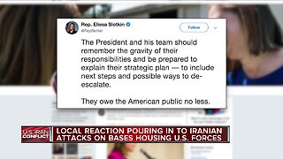 Local reaction pouring in to Iranian attacks on bases housing U.S. Forces