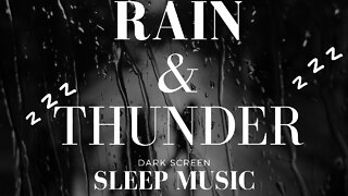 Heavy Rain and Thunder | Dark Screen | Sleep, Focus, Work Sounds | 3 Hours