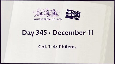 Through the Bible 2022 (Day 345)