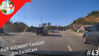 Driver Goes Around A Vehicle At Lights, Nearly Hits Same Car - Dashcam Clip Of The Day #63