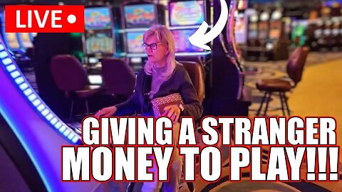 LIVE! Giving $2000 To A Random Stranger At The Casino! Let's See What Happens!!