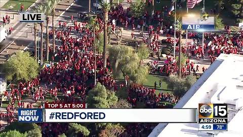 Protesters gather at state capitol calling for higher teacher pay